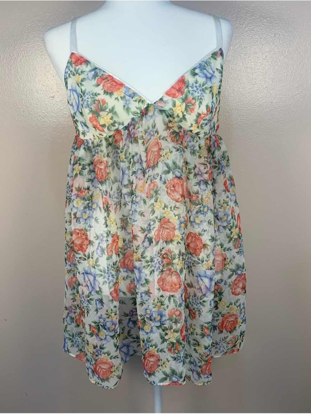 VTG 90s Victoria Secret Floral Babydoll Slip Dress